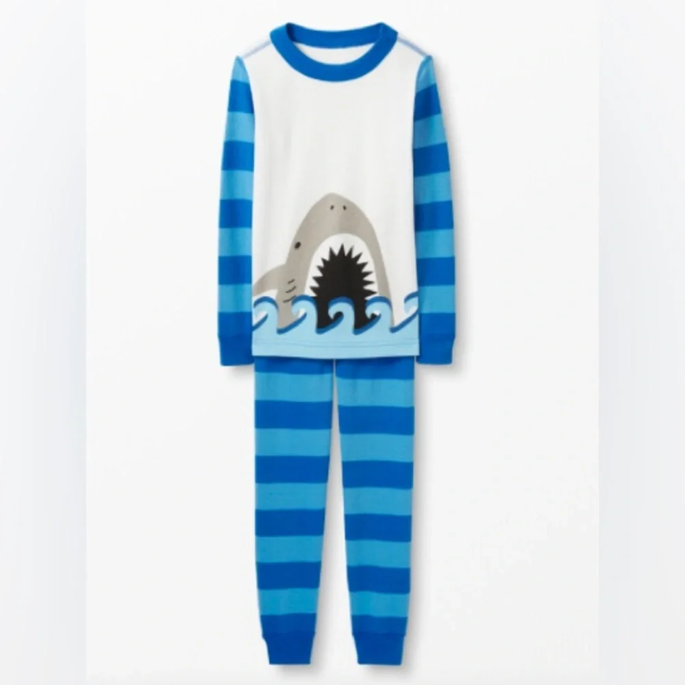 Hanna Andersson Shark Long Sleeve Pajama Set Size 10
